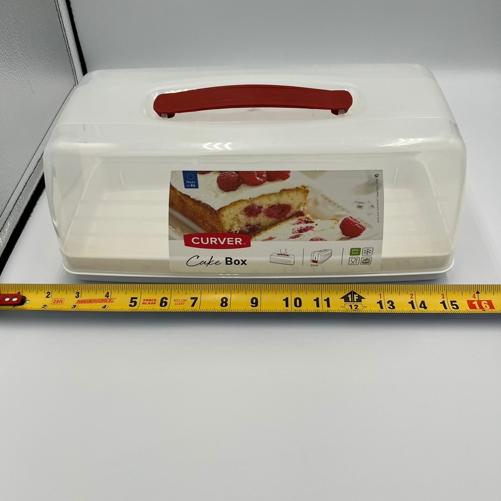 Curver Cake Box Loaf Carrier Unisex One Size White NWT Locking Lid Handle - Picture 7 of 8